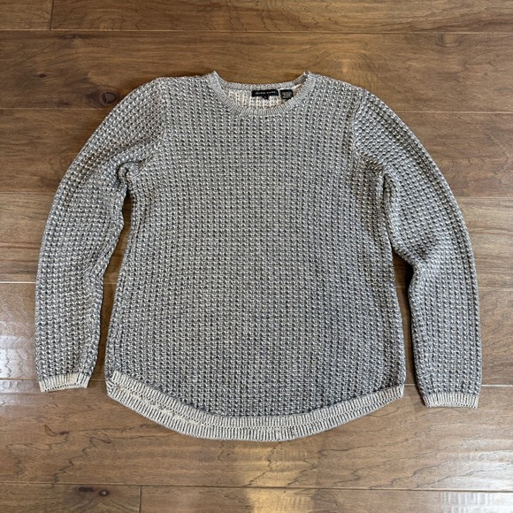 Jeanne Pierre Textured Knit Sweater Black Cream Size L3 - Picture 2 of 7